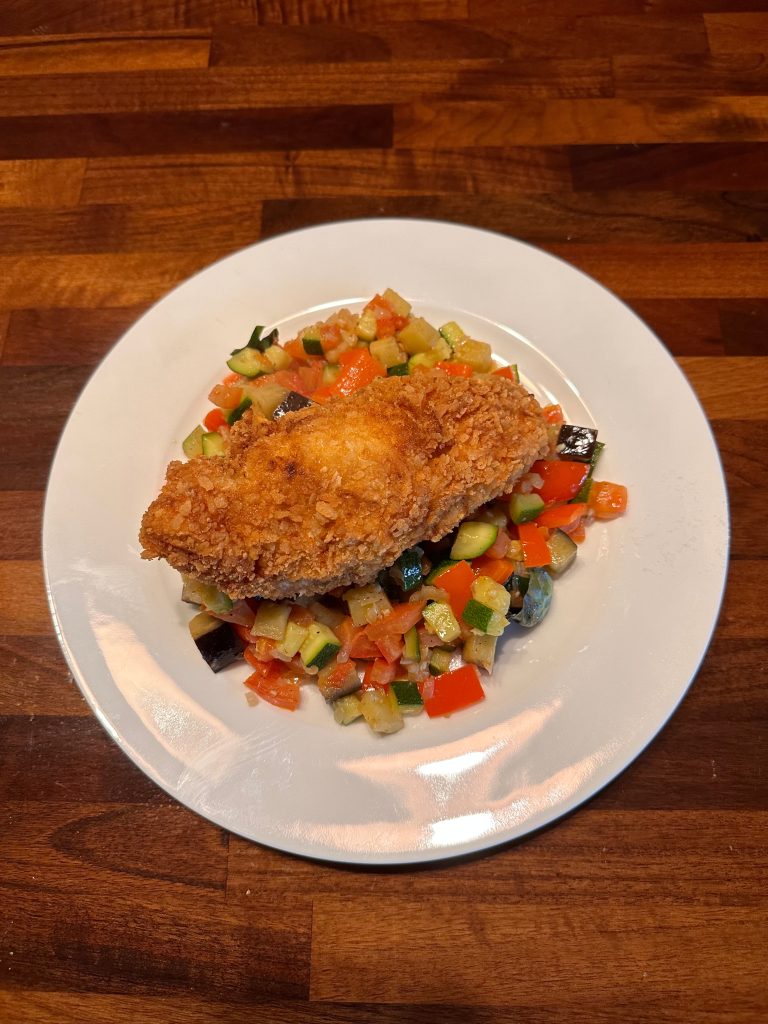 Chicken Kiev with Ratatouille