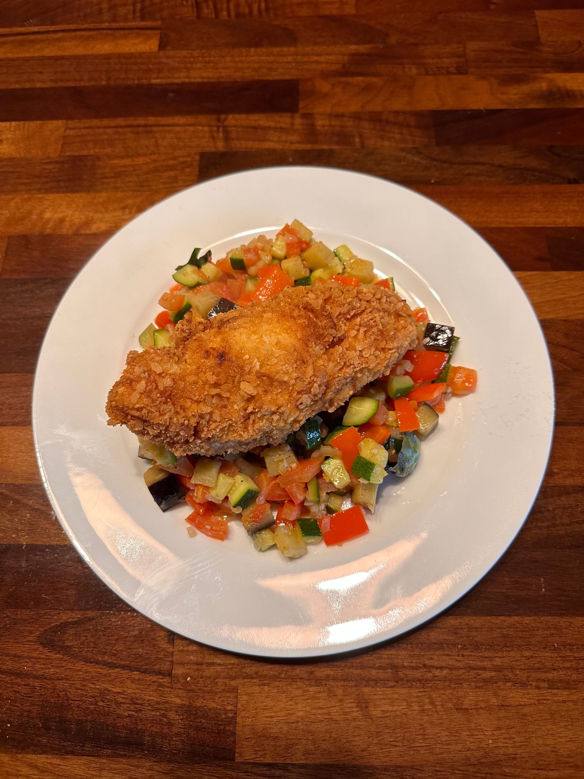 Chicken Kiev with Ratatouille