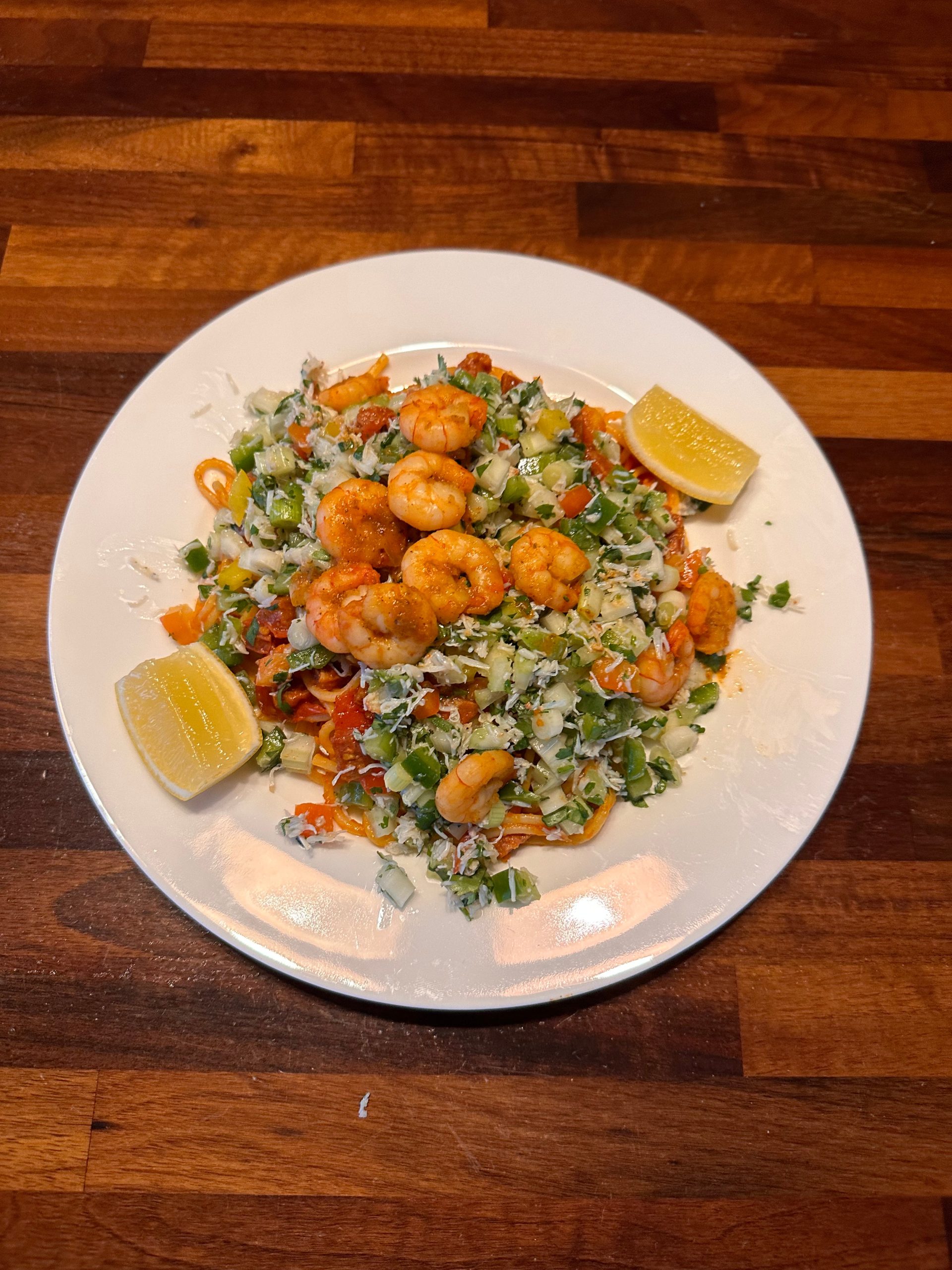 Creole Prawn Spaghetti