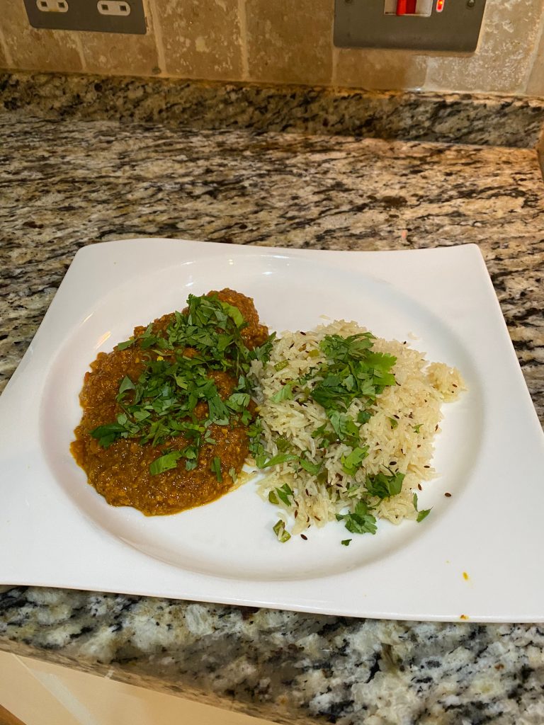 Pork Meatballs with a Thai Curry Sauce