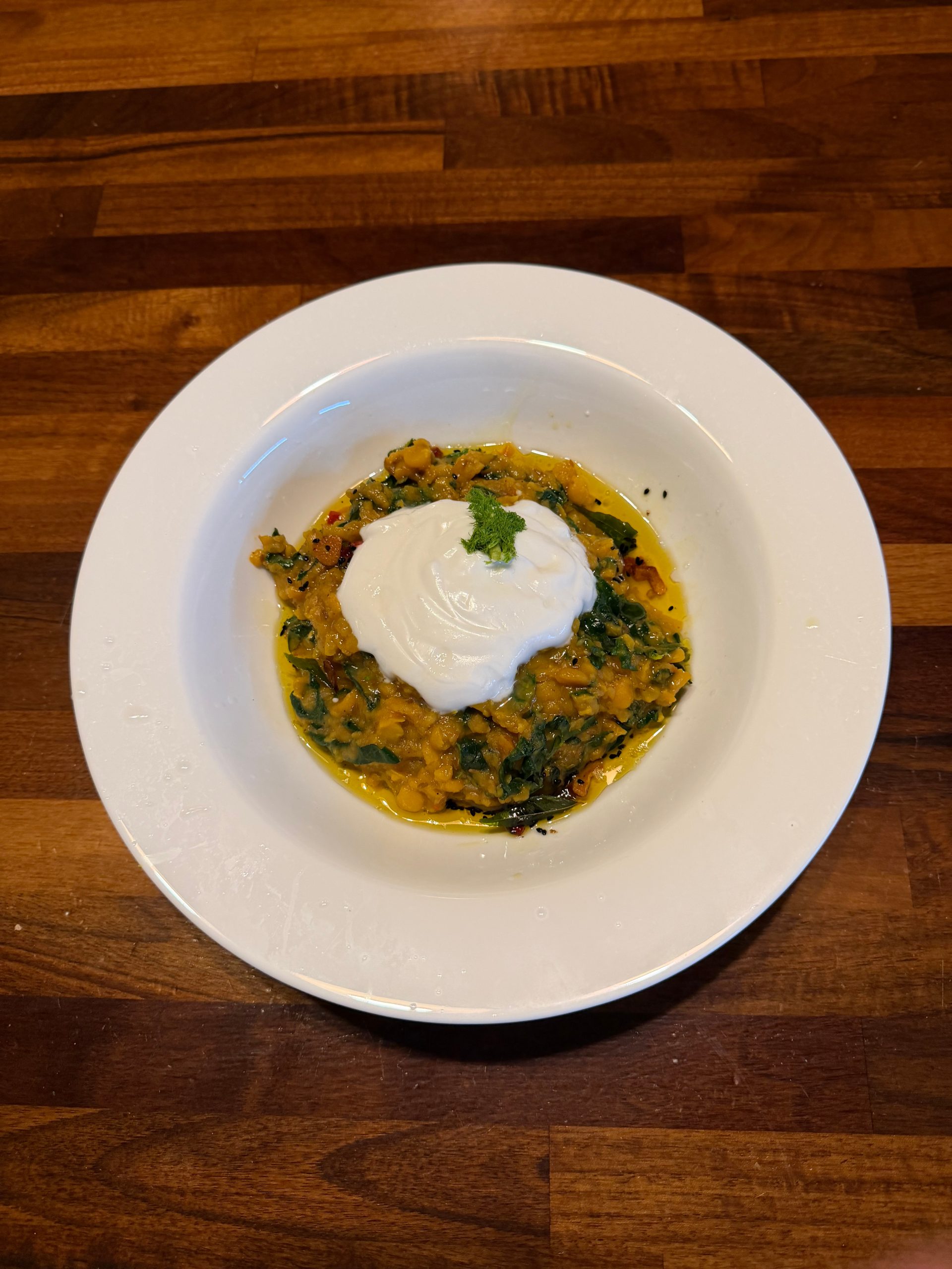 Split Yellow Pea Dhal with Tarka & Coconut Yoghurt