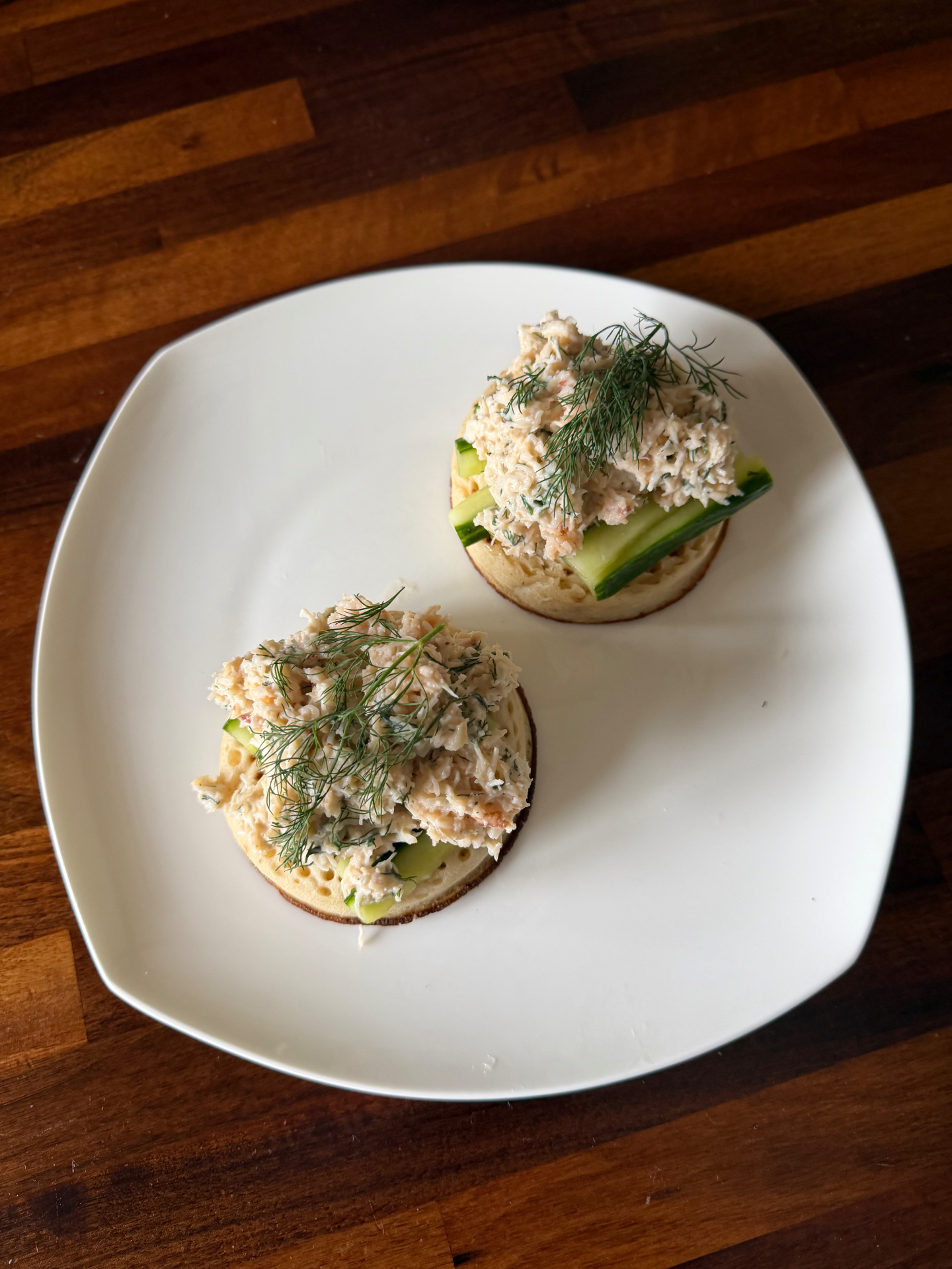 Crab Cucumber Crumpets
