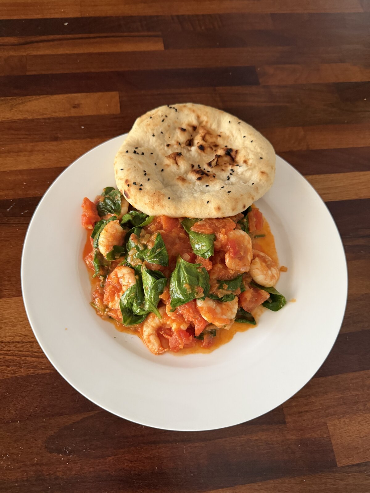 Fresh Tomato Curry and Prawns